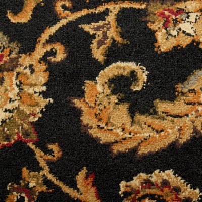 Elegant Tufted Black & Ivory Synthetic 5' x 7' Area Rug