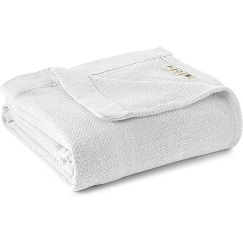 Whisper Organics 100 Organic Woven Cotton Blanket Breathable GOTS Fairtrade Certified White King