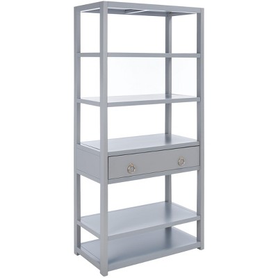 Johni 74" Gray Mahogany 1-Drawer 5-Shelf Etagere