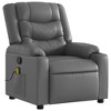 vidaXL Ergonomic Massage Recliner Chair-Adjustable Faux Leather Armchair W/Vibration, Manual Recline, Cup Holders For Living Room/Lounge-Gray - 3 of 4