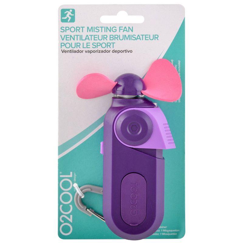 O2COOL 2pk Sport Misting Fan Carabiner Clip Purple, 4 of 5