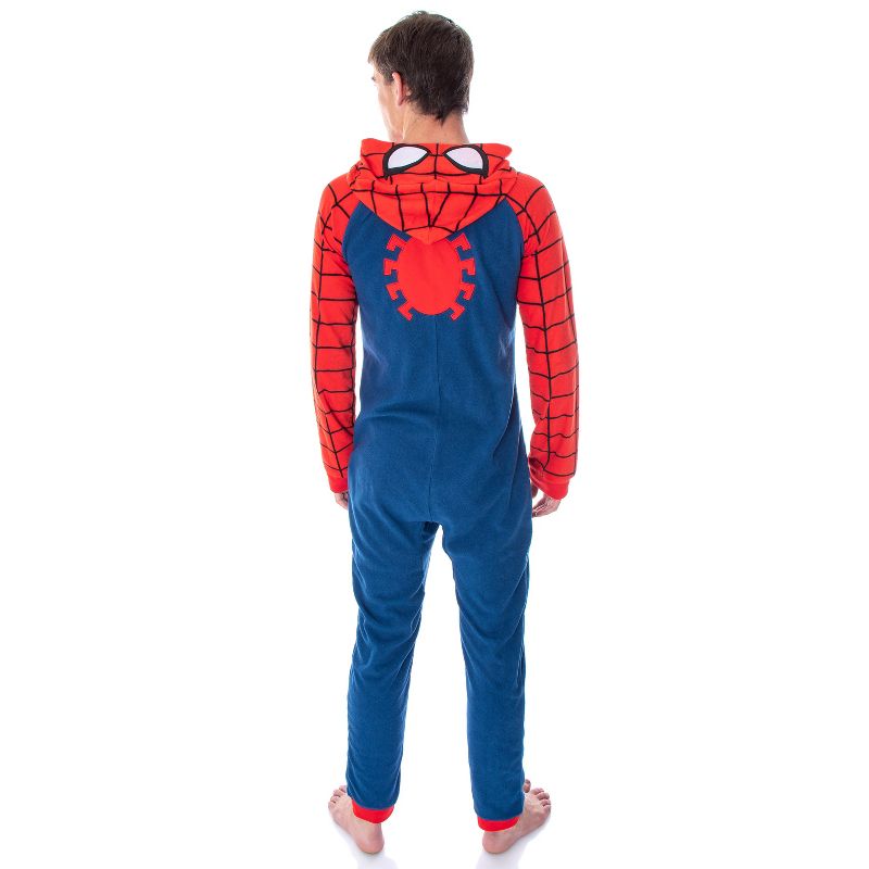 Marvel Comics Classic Spiderman Costume Pajama Union Suit One-Piece Outfit Classic Spidey, 5 of 6