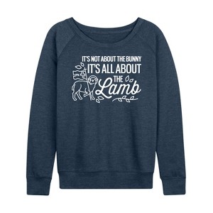 Women's - Instant Message - It's All About The Lamb Lightweight French Terry Slouchy - 1 of 4