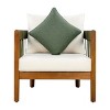 Acacia Wood Outdoor Club Chair with Handwoven Rope & Waterproof Cushion, 28"W Patio Lounge-3irtyhousy - 3 of 4