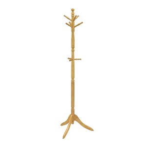 Ore International 71.5" Swivel Coat Rack Natural Wood: 5 Hooks, Easy Adult Assembly, Wood Frame, 19" Depth - 1 of 3
