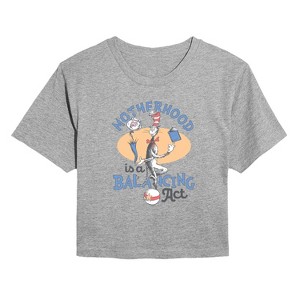 Women's - Dr. Seuss - Motherhood is a Balancing Act Cropped Graphic T-Shirt - 1 of 4