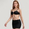 Anna-Kaci Swim Women's 3-Piece Bikini Set with Ring Front Bandeau Top High Waist Bottom and Matching Cover-Up Skirt - 3 of 4