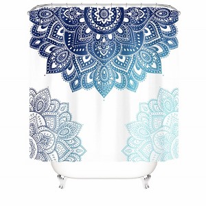 Blue Mandala Shower Curtains for Bathroom Waterproof Fabric Bath Curtain Durable Soft Stylish Bathroom Decor 72x72 Inch - 1 of 1