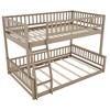Sapphtopaz Bunk Bed with Ladder & Guardrails,Space-Saving Floor Bed Convertible Beds Frame for Kids,Wood Beds for Bedroom - 2 of 4