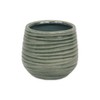 Cheung's Fairloam Round Curved Wave Lined Pattern Ceramic Pot- Medium - Green - 2 of 4