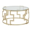 36" Sparkler Glass Coffee Table Gold Finish - Inspire Q: Clear Top, Iron Frame, Chic Design - 3 of 4
