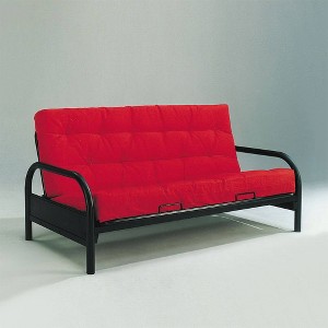 74" Nabila Sofa Red/Black - Acme Furniture: Cotton Upholstery, Wood Frame, Reversible Chaise, No Assembly Required - 1 of 4