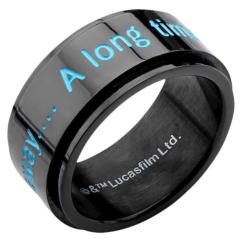 Men's Star Wars "A Long Time Ago in a Galaxy Far, Far Away" Stainless Steel Spinner Ring, 1 of 6