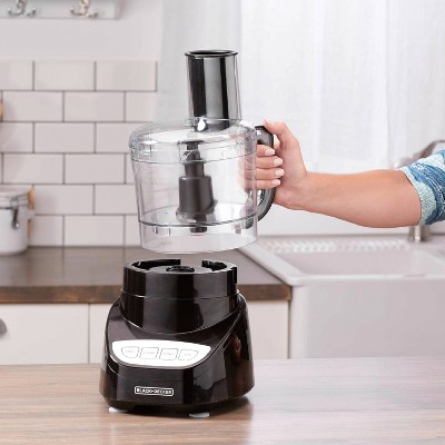 Black 8-Cup Food Processor with Stainless Steel Blade