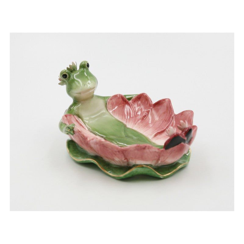 Kevins Gift Shoppe Ceramic Frog in Water Lily Soap Dish, 2 of 5