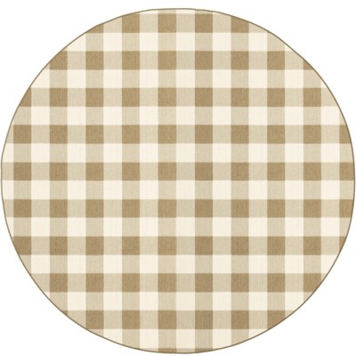 Oriental Weavers Marina 2598I Tan/ Ivory Indoor/Outdoor Area Rug - 7'10" Round