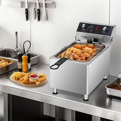 Winado 18 QT 240V 3300W Single Tank Electric Deep Fryer with Timer