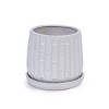 Set of 2 Modern Round Ceramic Planter Pots with Ceramic Tray & Drainage Hole , High-Quality Flower Pots for Windowsills or Garden–The Pop Home - 4 of 4