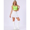 INSPIRE CHIC Women's U Neck Sleeveless Party Clubwear Shiny Metallic Crop Tank Tops - 2 of 4