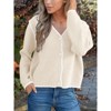 Long Sleeve Crewneck Button Down Womens Sweaters Spring Open Front Chunky Cardigan Sweaters for Women - 2 of 4