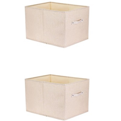 REGALWOVEN Fabric Foldable Closet Storage Bins with Handles 2 Pcs
