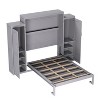 Polibi Wall-Mount Murphy Bed System with Dual Wardrobes, Shelf & Underbed Storage - 4 of 4