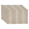 Saro Lifestyle Fringe Stripe Placemat, 14"x20" Oblong, Ivory (Set of 4) - image 3 of 4