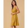 INSPIRE CHIC Women's Midi Polka Dots V-Neck Tie Drawstring Waist Sleeveless Dress - 2 of 4