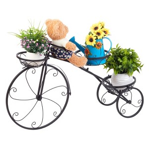 Artloge 3 Tiers Rack Shelf Bicycle Shape Garden Planters Rack Display Shelf Stand Flower Pot Plant Stand Metal Iron for Gardens Balconies Corridors - 1 of 4