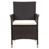 vidaXL Patio Chairs with Cushions 2 pcs Poly Rattan Brown - 3 of 4