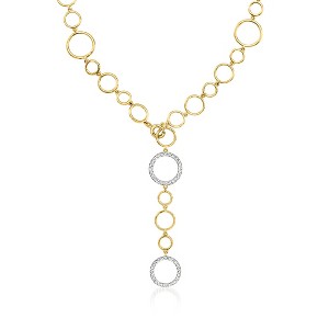 Ross-Simons 0.40 ct. t.w. Diamond Circle-Link Lariat Necklace in 18kt Gold Over Sterling - 1 of 4
