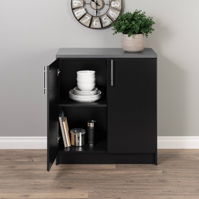 Elite Black Freestanding Office Storage Cabinet with Adjustable Shelving