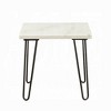 22" Square End Table with Marble Top and Metal Tube Legs for Luxury Living Room - 3 of 4
