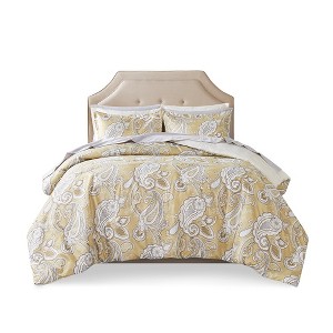 Gracie Mills Juarez 9-Piece Modern All over Paisley Print Comforter Set with Sheets - 1 of 4
