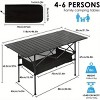 Racxily Portable Oversized Camping Table - Instant-Roll Aluminum Folding Desk, Spacious Lightweight Table w/Quick Setup & Non-Tip Design, Silver - 3 of 4