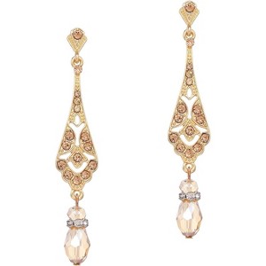 1920s Vintage Wedding Pearl Dangle Drop Earrings Art Deco Gatsby Earrings - 1 of 4