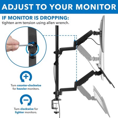 Mount-it Mount-It Full Motion Height Adjustable Sit Stand Monitor Desk Mount | Fits Up to 32" Screens