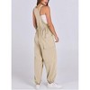 Women Jumpsuits Casual Summer Loose Outfits Rompers Beach Vacation Trendy Long Baggy Overalls Jumpers with Pockets - 3 of 4