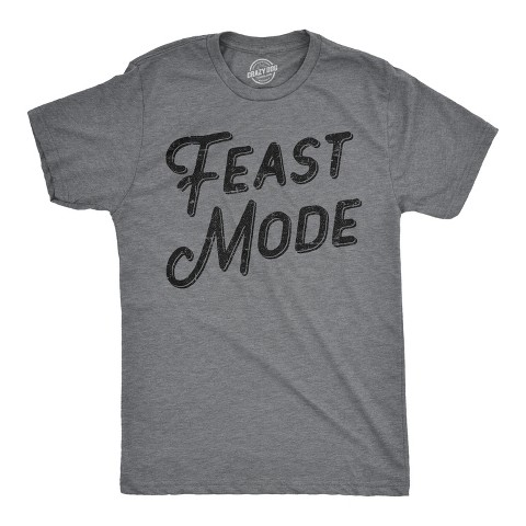 Мужские футболки Crazy Dog T-Shirts, Inc. Mens Feast Mode T Shirt Funny Thanksgiving Dinner Tee - Crazy Dog Men's T Shirt for Thanksgiving Dark Grey L