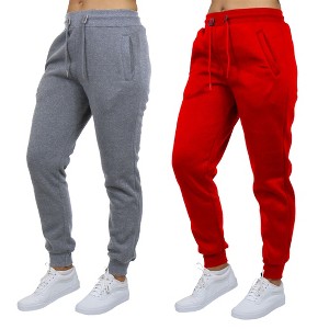 Blue Ice Women's Loose Fit  Fleece-Lined Jogger Sweatpants-2 Pack - 1 of 2