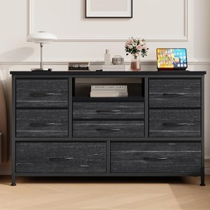 Jojoka 8-Drawer Dresser, Fabric Storage Tower for Bedroom, TV Console Table with Adjustable LED Lights, Adjustable Feet, for Living Room - 1 of 4