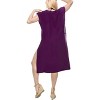 HAPPY BAY Women's Vacation Beachwear Long Bathing Suit Summer Short Front Tie Swimsuit Cover Ups Medium-Large Purple Solid - 3 of 4