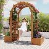 Wood Garden Arbor with Planter Boxes and Swing - Outdoor Arch Trellis with Pergola for Climbing Plants Vines Grapes - Backyard Decor, Party, Wedding - 2 of 4