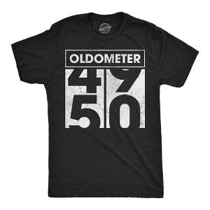 Mens Funny T Shirts Oldometer 49 to 50 Sarcastic Old Person Graphic Novelty Tee for Men - Crazy Dog Men's T Shirt - 1 of 4