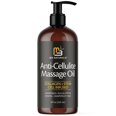M3 Naturals Massage Oil, Anti-Cellulite, Arnica Sore Muscle, Lavender, Ylang Ylang & Ginger, Smooths Appearance of Cellulite, Skin Tightening Body Oil