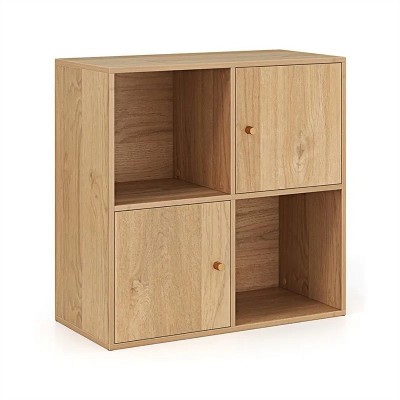 24 in. Household Decor 3-Tier Bookcase with Cabinets