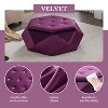 KWPZQEB Polygon Ottoman with Storage, Button Tufted Velvet Footrest, Modern Diamond Ottoman with Upholstered for Living Room, Bedroom, Entryway - 4 of 4