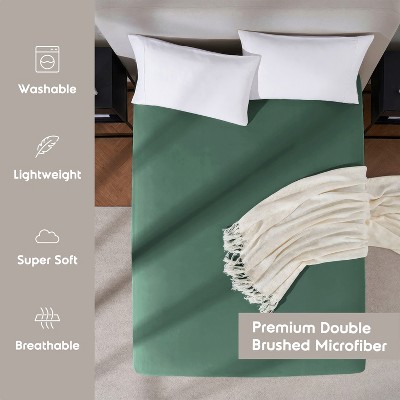 California King Dark Green Microfiber Deep Pocket Fitted Sheet