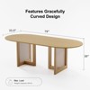 PexFix 79" x 33.5" Farmhouse Kitchen Dining Room Table Home Furniture Oval Natural Kitchen Table with Rattan Woven Legs for Kitchen Bar Living Room - 2 of 4