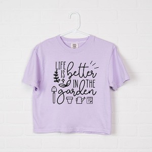 Simply Sage Market Women's Life Is Better In The Garden Short Sleeve Relaxed Fit Cropped Tee - 1 of 4